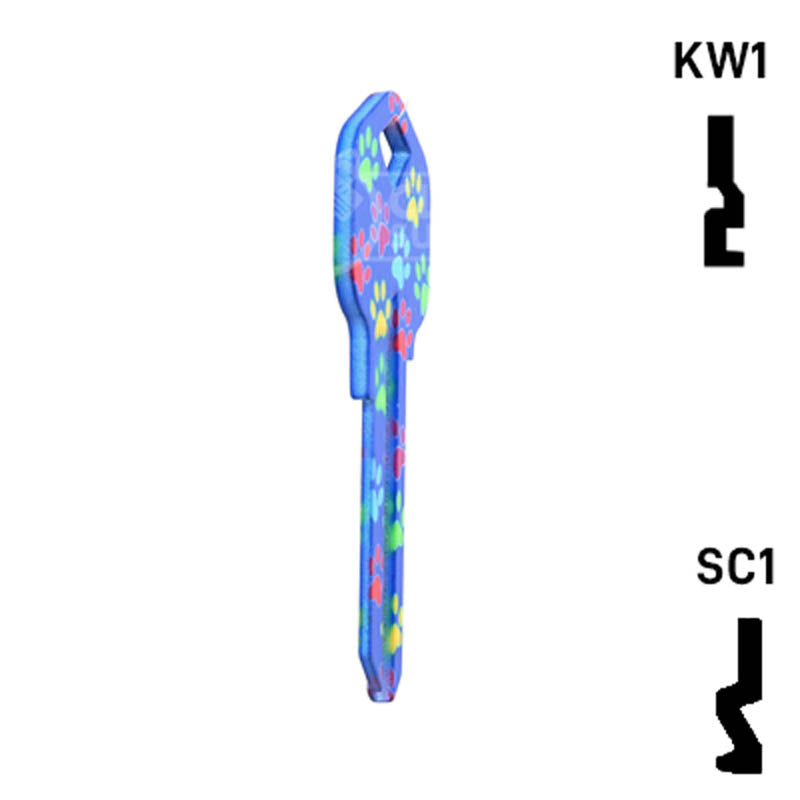 Happy Keys- Paw Prints Key (Choose Keyway) Residential-Commercial Key Howard Keys