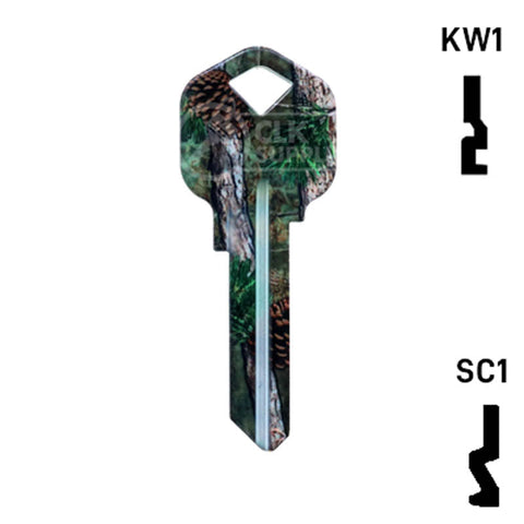 Happy Keys- Pine Camouflage Key (Choose Keyway) Residential-Commercial Key Howard Keys