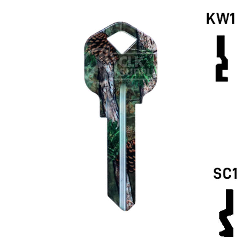 Happy Keys- Pine Camouflage Key (Choose Keyway) Residential-Commercial Key Howard Keys