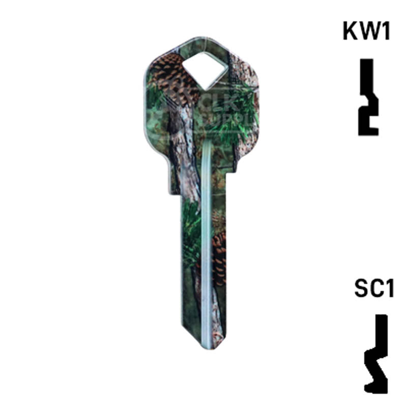 Happy Keys- Pine Camouflage Key (Choose Keyway) Residential-Commercial Key Howard Keys