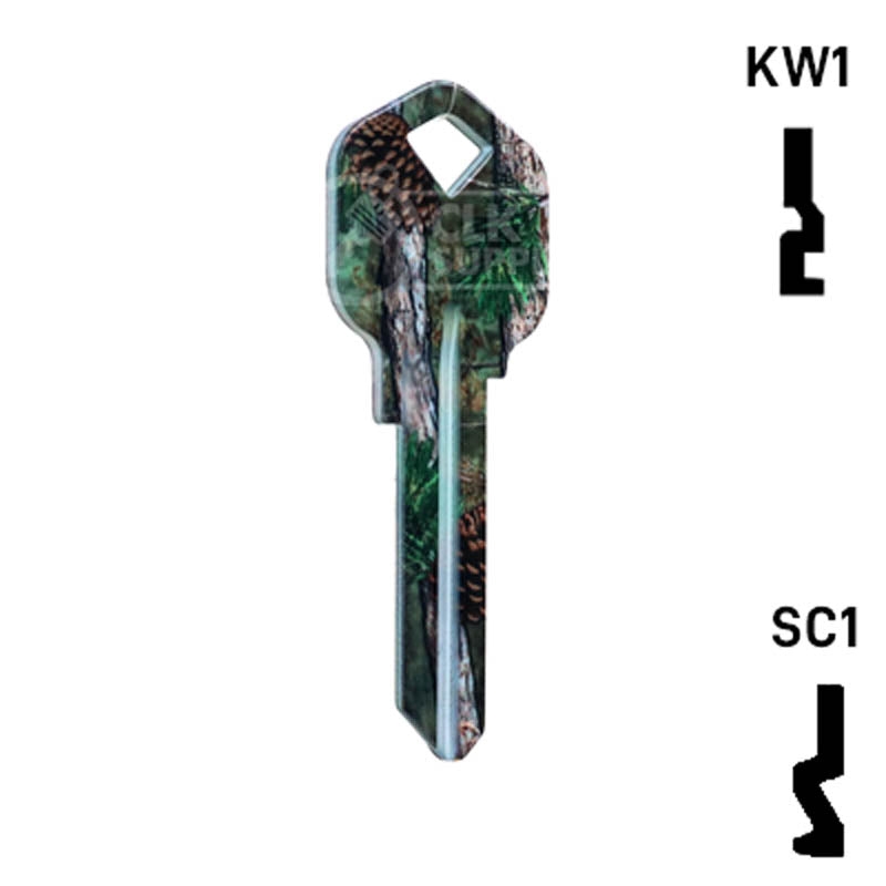 Happy Keys- Pine Camouflage Key (Choose Keyway) Residential-Commercial Key Howard Keys