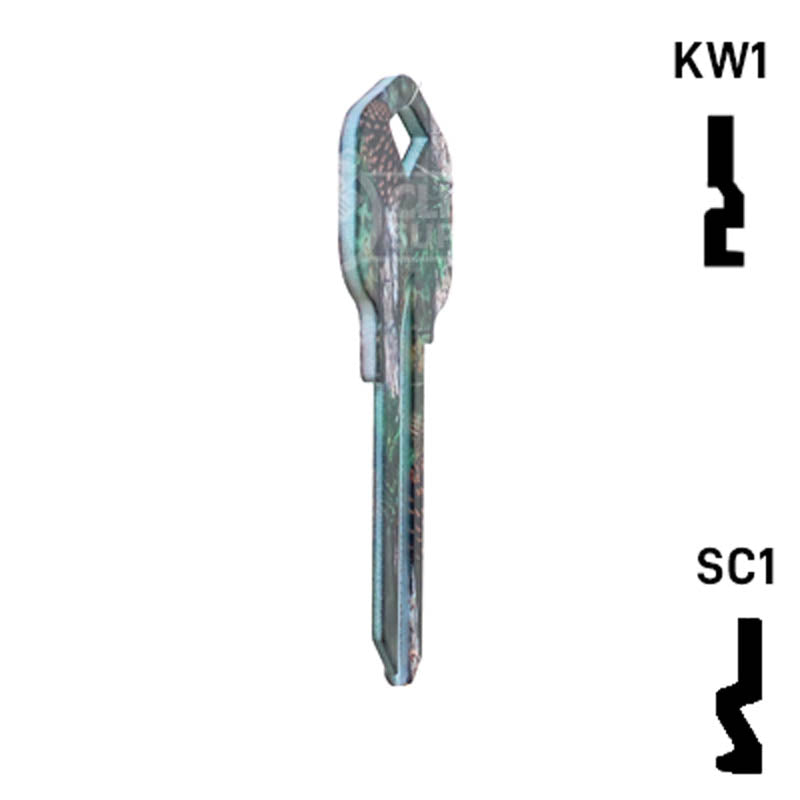 Happy Keys- Pine Camouflage Key (Choose Keyway) Residential-Commercial Key Howard Keys