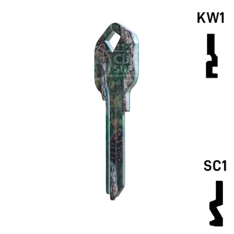 Happy Keys- Pine Camouflage Key (Choose Keyway) Residential-Commercial Key Howard Keys