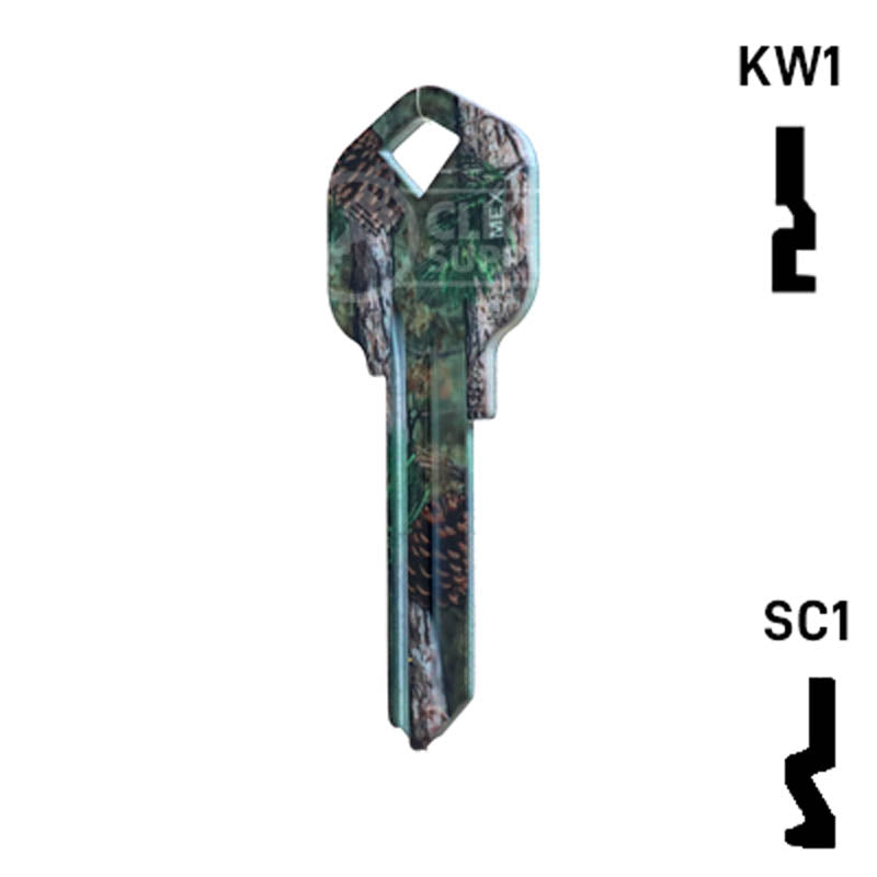 Happy Keys- Pine Camouflage Key (Choose Keyway) Residential-Commercial Key Howard Keys