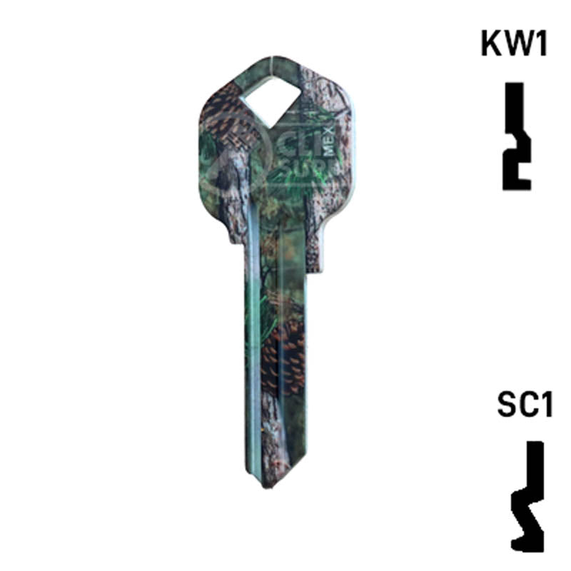 Happy Keys- Pine Camouflage Key (Choose Keyway) Residential-Commercial Key Howard Keys