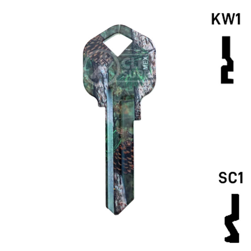 Happy Keys- Pine Camouflage Key (Choose Keyway) Residential-Commercial Key Howard Keys