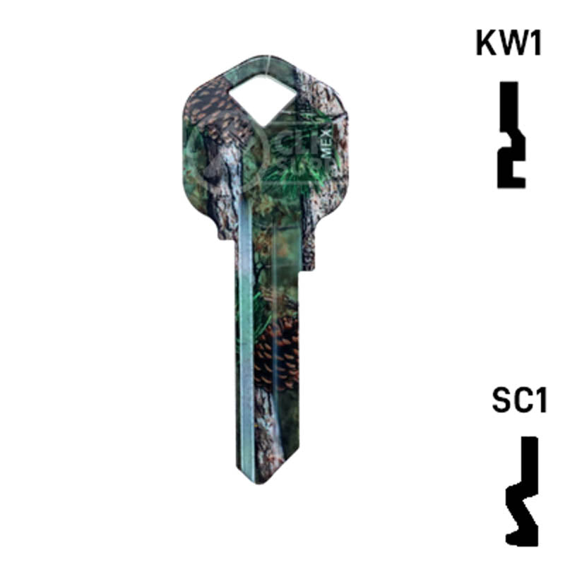 Happy Keys- Pine Camouflage Key (Choose Keyway) Residential-Commercial Key Howard Keys