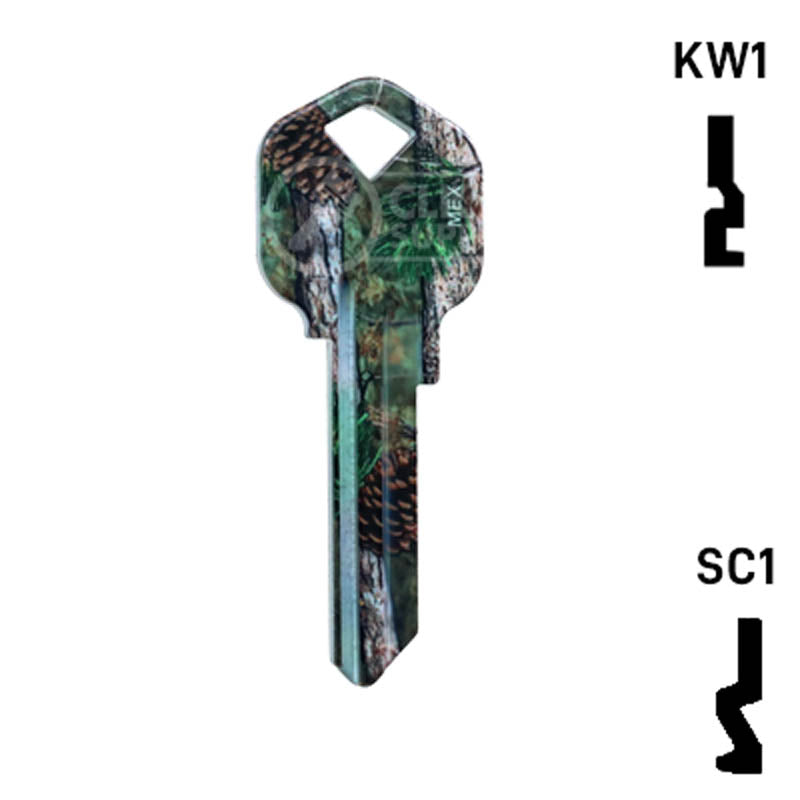 Happy Keys- Pine Camouflage Key (Choose Keyway) Residential-Commercial Key Howard Keys