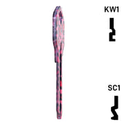 Happy Keys- Pink Leopard Print Key (Choose Keyway) Residential-Commercial Key Howard Keys