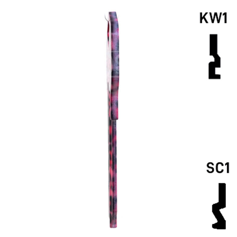 Happy Keys- Pink Leopard Print Key (Choose Keyway) Residential-Commercial Key Howard Keys