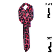 Happy Keys- Pink Leopard Print Key (Choose Keyway) Residential-Commercial Key Howard Keys