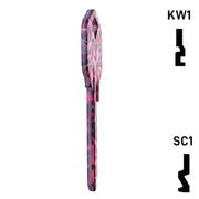 Happy Keys- Pink Leopard Print Key (Choose Keyway) Residential-Commercial Key Howard Keys