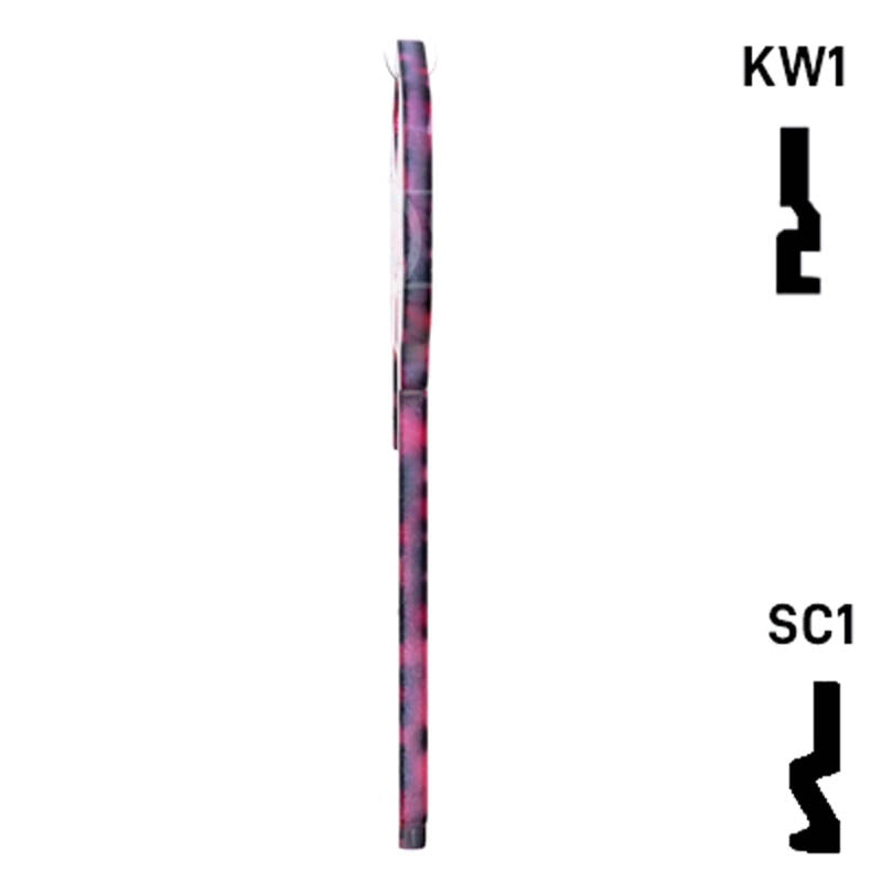 Happy Keys- Pink Leopard Print Key (Choose Keyway) Residential-Commercial Key Howard Keys