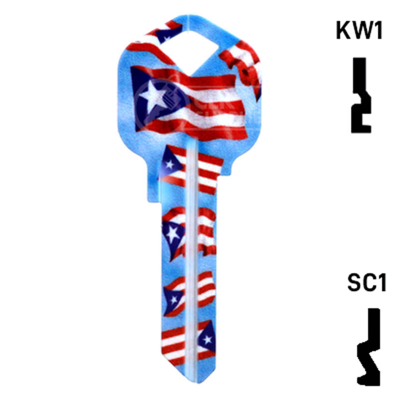 Happy Keys- Puerto Rican Flag Key (Choose Keyway) Residential-Commercial Key Howard Keys
