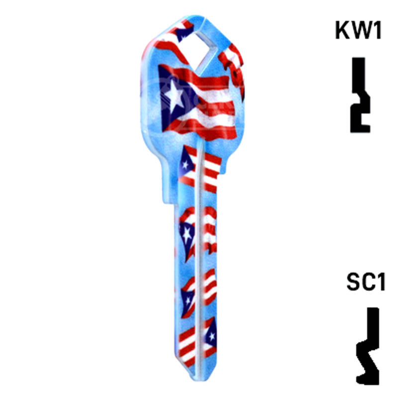 Happy Keys- Puerto Rican Flag Key (Choose Keyway) Residential-Commercial Key Howard Keys