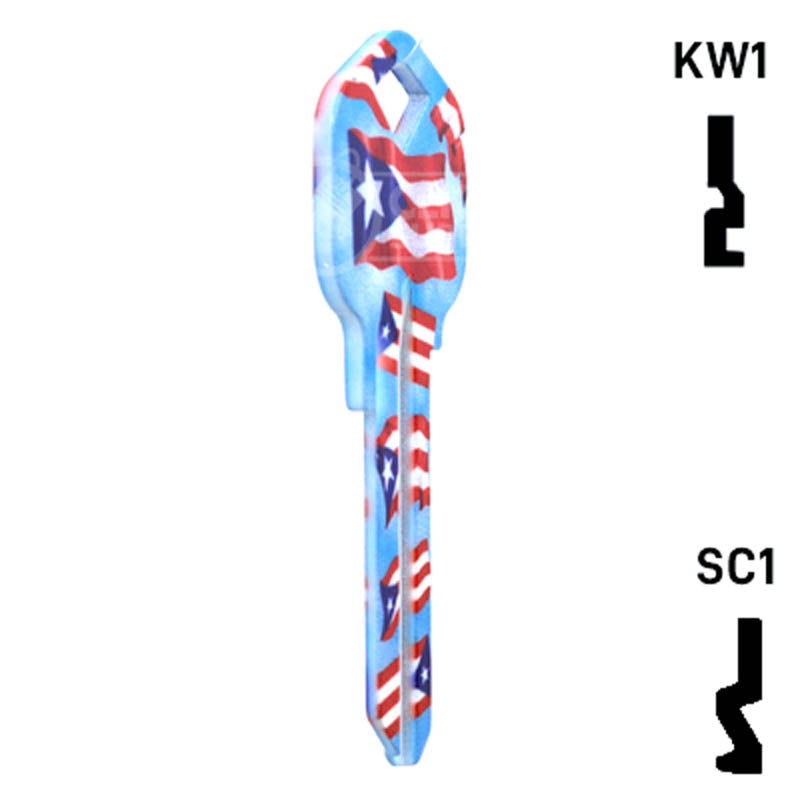 Happy Keys- Puerto Rican Flag Key (Choose Keyway) Residential-Commercial Key Howard Keys