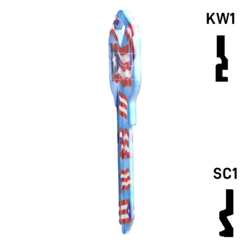 Happy Keys- Puerto Rican Flag Key (Choose Keyway) Residential-Commercial Key Howard Keys