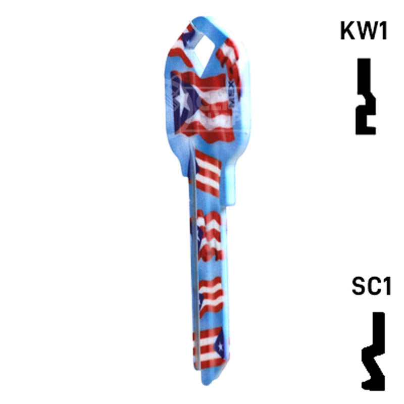 Happy Keys- Puerto Rican Flag Key (Choose Keyway) Residential-Commercial Key Howard Keys