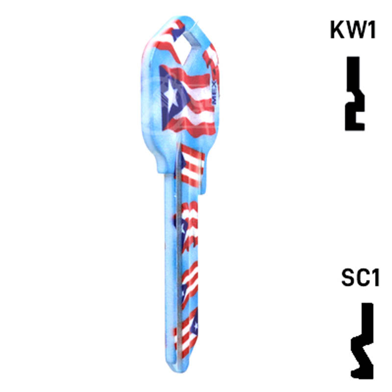 Happy Keys- Puerto Rican Flag Key (Choose Keyway) Residential-Commercial Key Howard Keys
