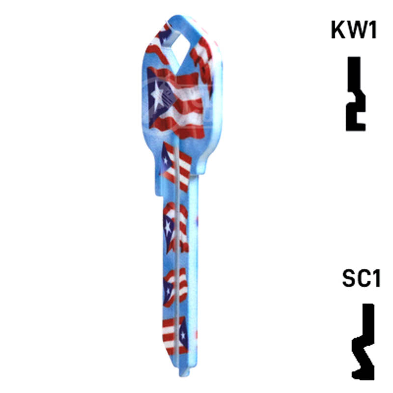 Happy Keys- Puerto Rican Flag Key (Choose Keyway) Residential-Commercial Key Howard Keys