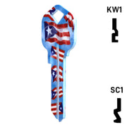Happy Keys- Puerto Rican Flag Key (Choose Keyway) Residential-Commercial Key Howard Keys