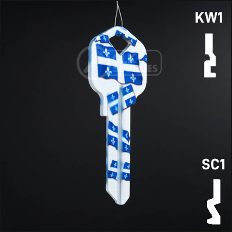 Happy Keys- Quebec Flag Key (Choose Keyway) Residential-Commercial Key Howard Keys