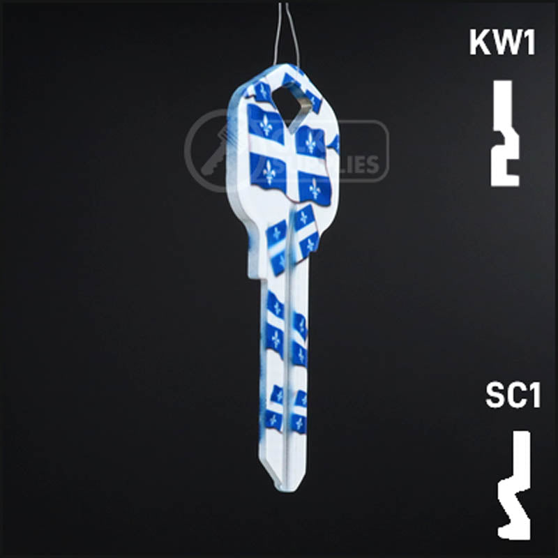 Happy Keys- Quebec Flag Key (Choose Keyway) Residential-Commercial Key Howard Keys