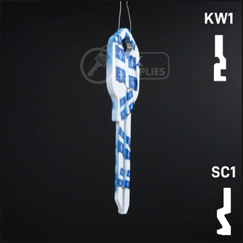 Happy Keys- Quebec Flag Key (Choose Keyway) Residential-Commercial Key Howard Keys
