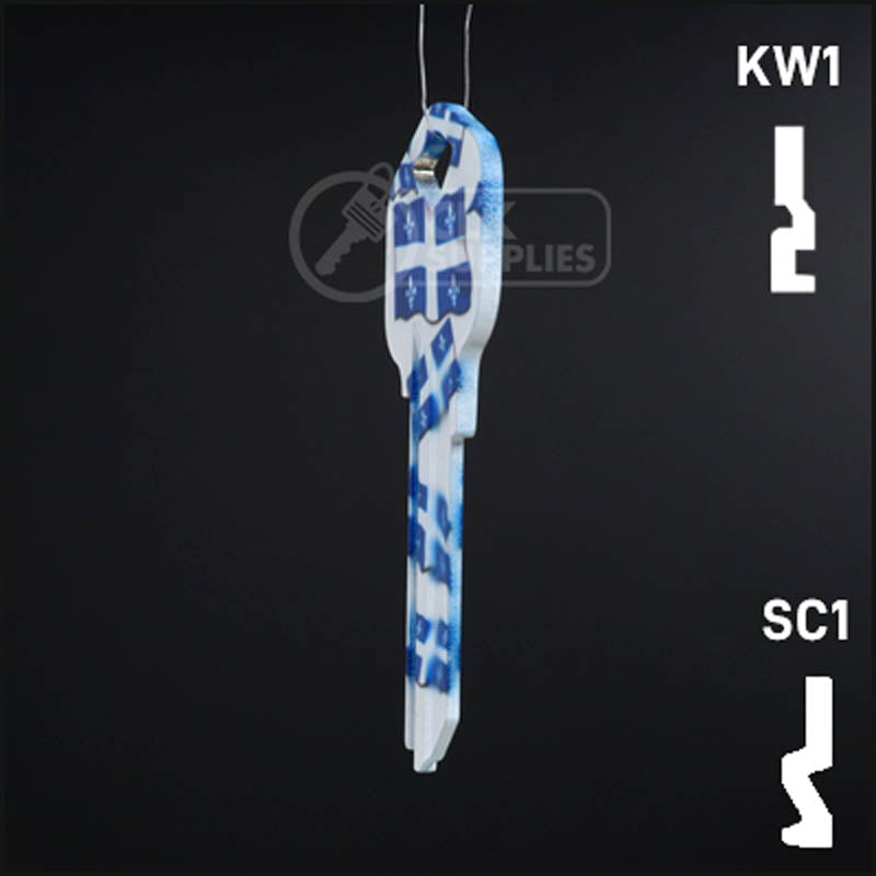 Happy Keys- Quebec Flag Key (Choose Keyway) Residential-Commercial Key Howard Keys