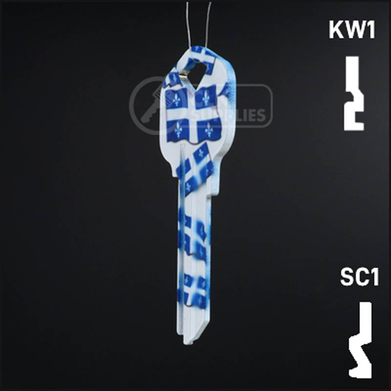 Happy Keys- Quebec Flag Key (Choose Keyway) Residential-Commercial Key Howard Keys