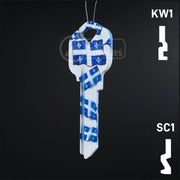 Happy Keys- Quebec Flag Key (Choose Keyway) Residential-Commercial Key Howard Keys