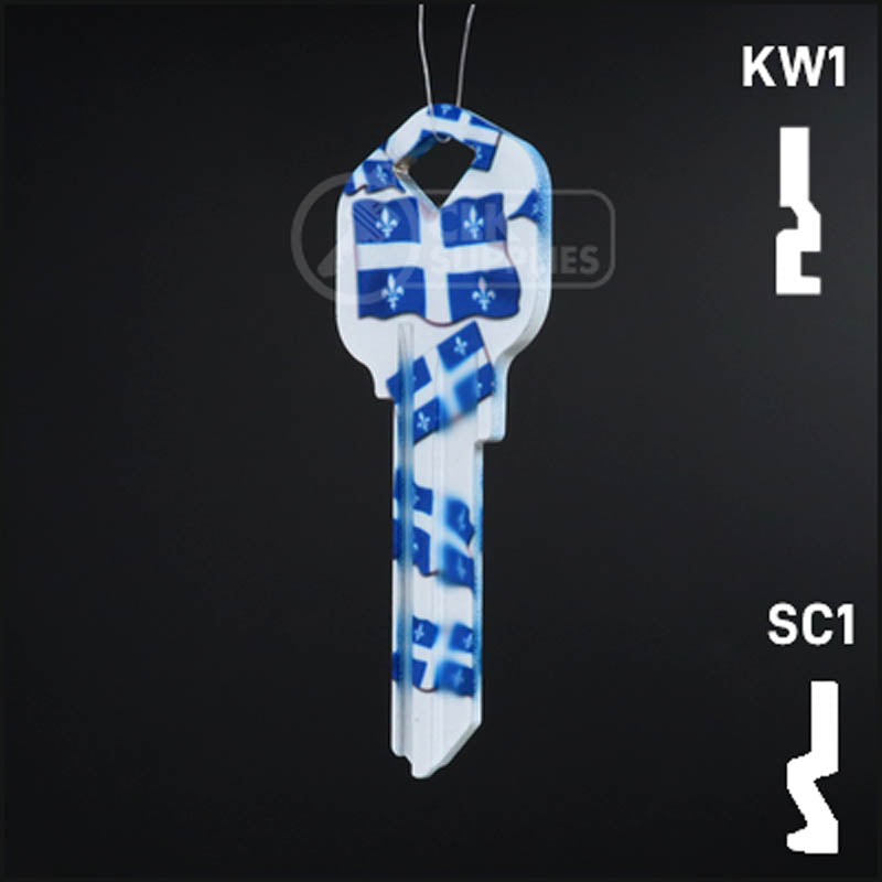 Happy Keys- Quebec Flag Key (Choose Keyway) Residential-Commercial Key Howard Keys
