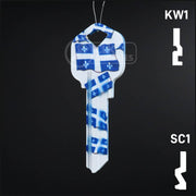 Happy Keys- Quebec Flag Key (Choose Keyway) Residential-Commercial Key Howard Keys