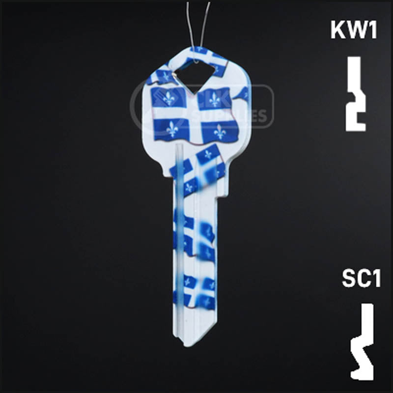 Happy Keys- Quebec Flag Key (Choose Keyway) Residential-Commercial Key Howard Keys