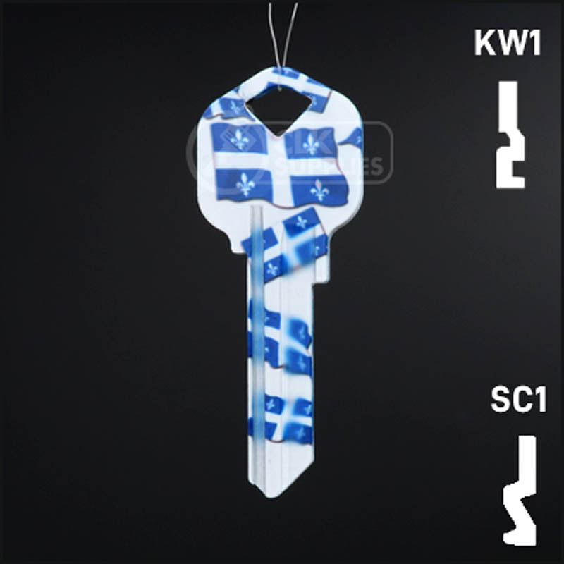 Happy Keys- Quebec Flag Key (Choose Keyway) Residential-Commercial Key Howard Keys
