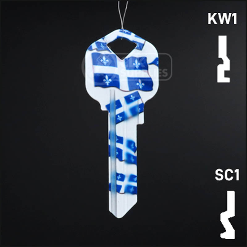 Happy Keys- Quebec Flag Key (Choose Keyway) Residential-Commercial Key Howard Keys