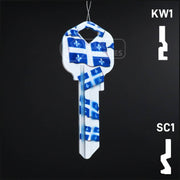 Happy Keys- Quebec Flag Key (Choose Keyway) Residential-Commercial Key Howard Keys