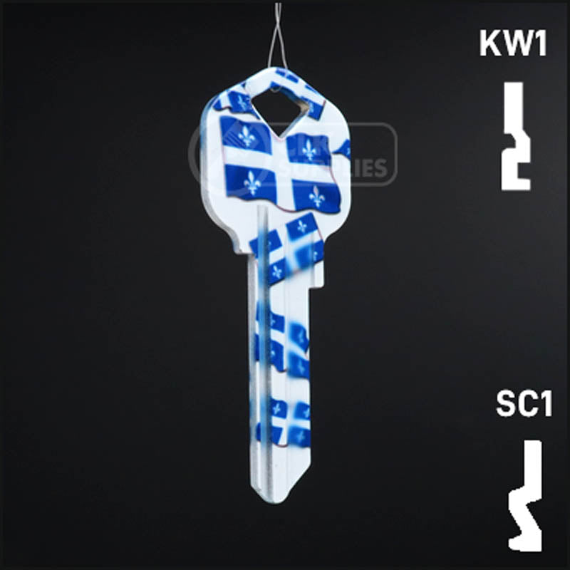 Happy Keys- Quebec Flag Key (Choose Keyway) Residential-Commercial Key Howard Keys