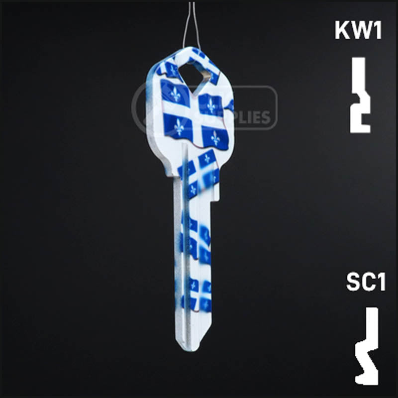 Happy Keys- Quebec Flag Key (Choose Keyway) Residential-Commercial Key Howard Keys