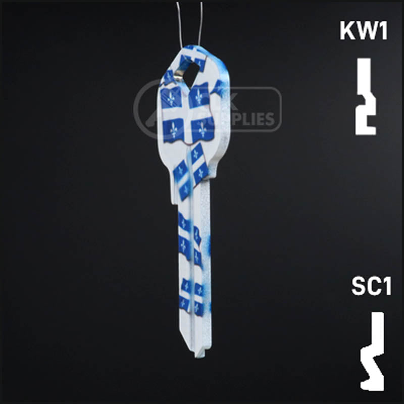Happy Keys- Quebec Flag Key (Choose Keyway) Residential-Commercial Key Howard Keys