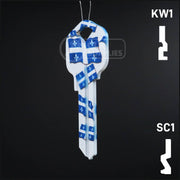 Happy Keys- Quebec Flag Key (Choose Keyway) Residential-Commercial Key Howard Keys