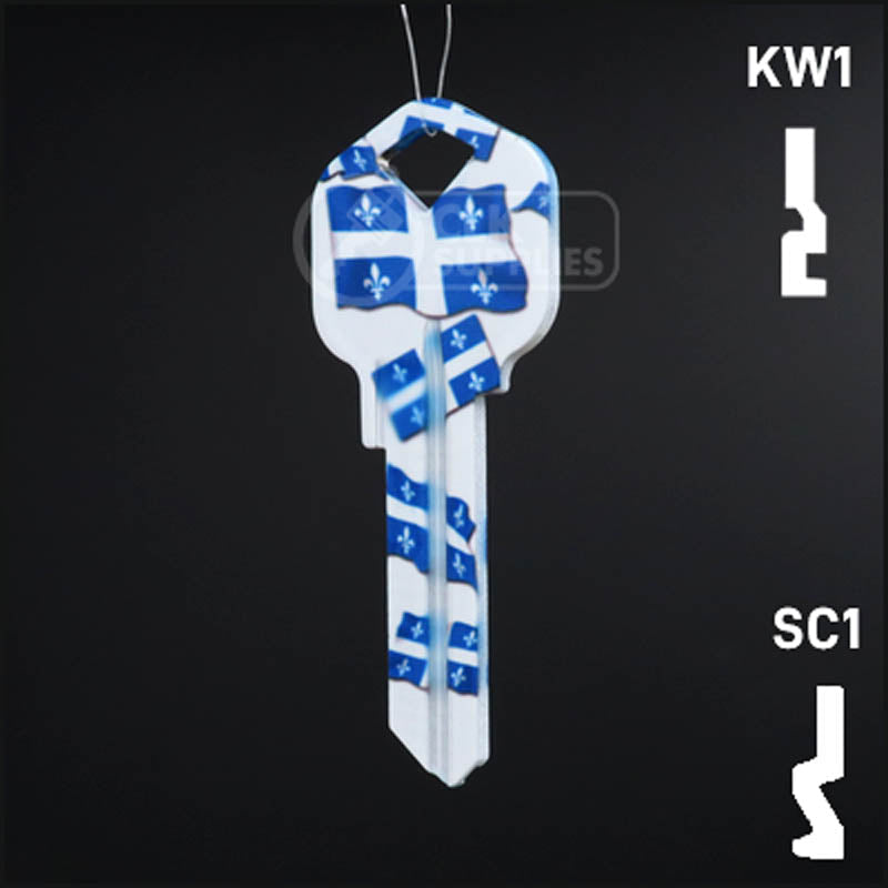 Happy Keys- Quebec Flag Key (Choose Keyway) Residential-Commercial Key Howard Keys
