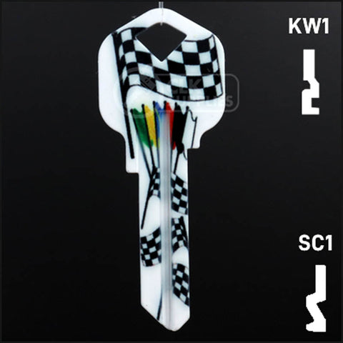 Happy Keys- Racing Flags Key (Choose Keyway) Residential-Commercial Key Howard Keys