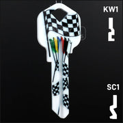 Happy Keys- Racing Flags Key (Choose Keyway) Residential-Commercial Key Howard Keys