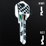 Happy Keys- Racing Flags Key (Choose Keyway) Residential-Commercial Key Howard Keys