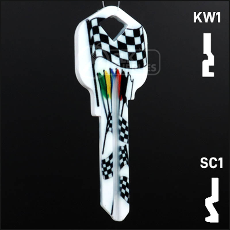 Happy Keys- Racing Flags Key (Choose Keyway) Residential-Commercial Key Howard Keys