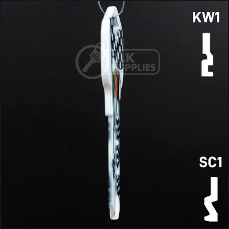 Happy Keys- Racing Flags Key (Choose Keyway) Residential-Commercial Key Howard Keys