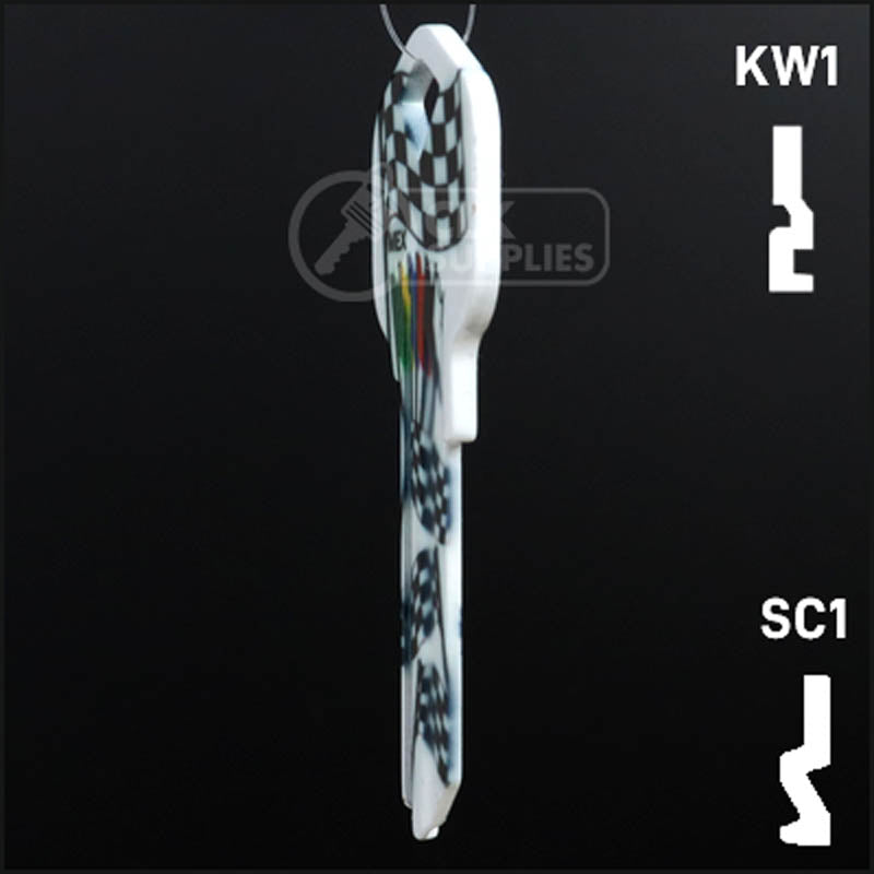 Happy Keys- Racing Flags Key (Choose Keyway) Residential-Commercial Key Howard Keys