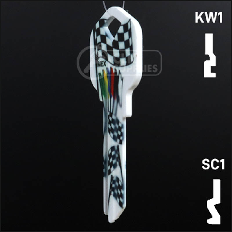 Happy Keys- Racing Flags Key (Choose Keyway) Residential-Commercial Key Howard Keys