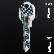 Happy Keys- Racing Flags Key (Choose Keyway) Residential-Commercial Key Howard Keys